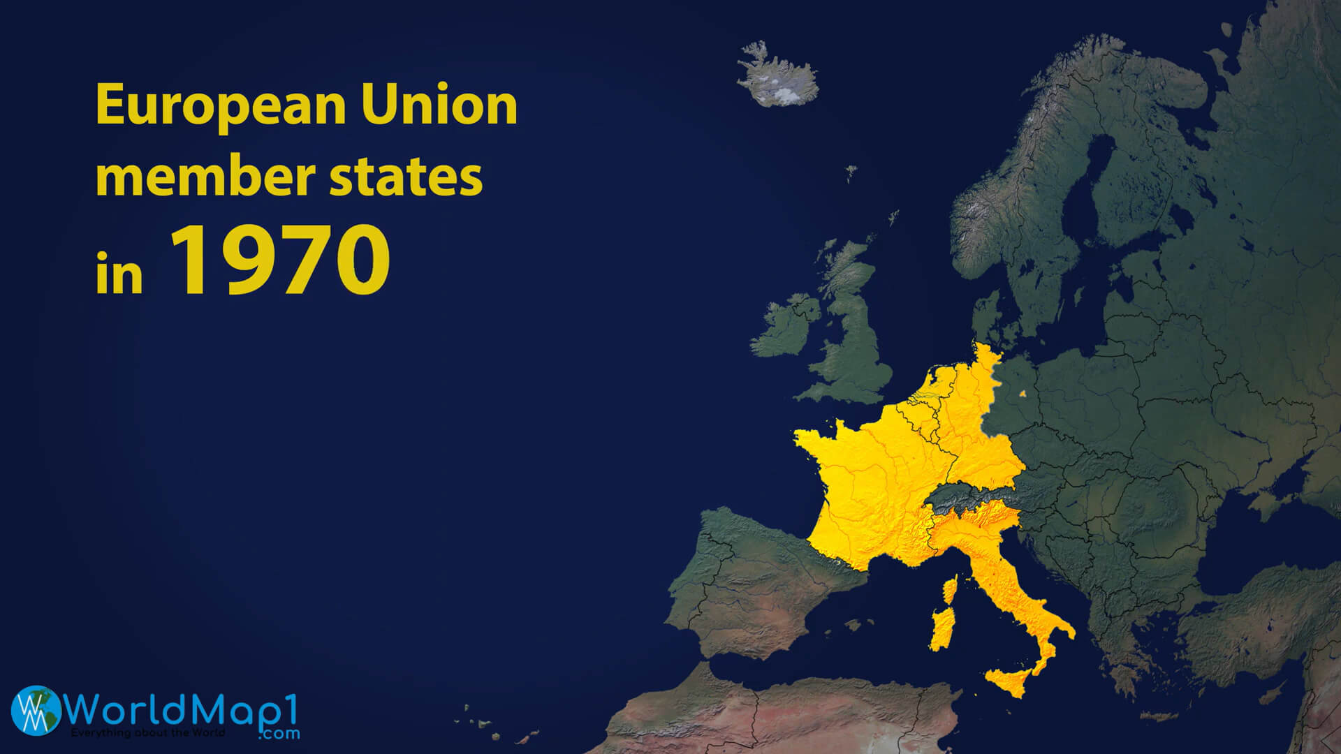 EU Members States Map in 1970